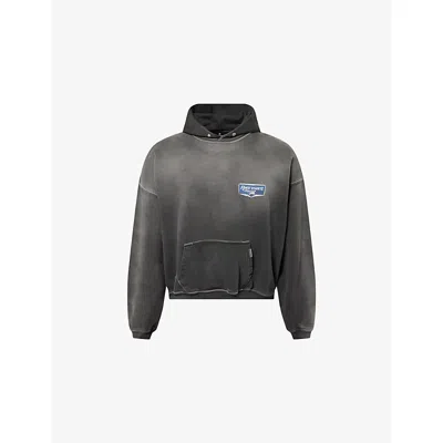 Represent Mens Stained Black Nothing Faster Graphic-print Hoody Xs