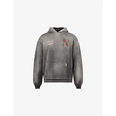 Represent Mens  X Guns N' Roses Exclusive Tour Printed Cotton-jersey Hoody Stained Black Xl In Gray