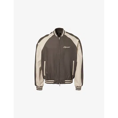 Represent Mens  Varsity Raglan-sleeves Relaxed-fit Wool-blend Jacket In Stone