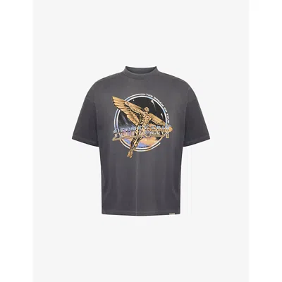 REPRESENT MENS SUN FADE GREY GOLDEN TOUR GRAPHIC-PRINT SHORT-SLEEVE COTTON T-SHIRT XS