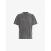 Represent Mens Embroidered Serif Logo Cotton-jersey T-shirt Vintage Grey In Gray