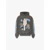 Represent Mens Vintage Grey Graphic-print Kangaroo-pocket Relaxed-fit Cotton-jersey Hoody Xxl In Vintage Grey