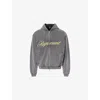 Represent Mens Script Logo Zip-up Cotton Hoody Vintage Grey In Gray