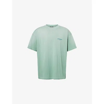 Represent Mens Owners Club Cotton-jersey T-shirt Washed Aloe Xs In Green
