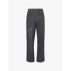 Represent Mens Washed Black Workwear Wide-leg Cotton Trousers Xl In Black