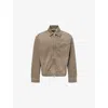 Represent Green Jacket With Classic Collar And Logo Plaque On The Front In Denim Man In Green