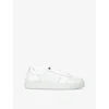 Represent Mens White Initial Leather Low-top Trainers In White