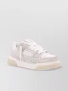 Represent Mesh And Suede Low-top Sneakers With Perforated Design In Beige