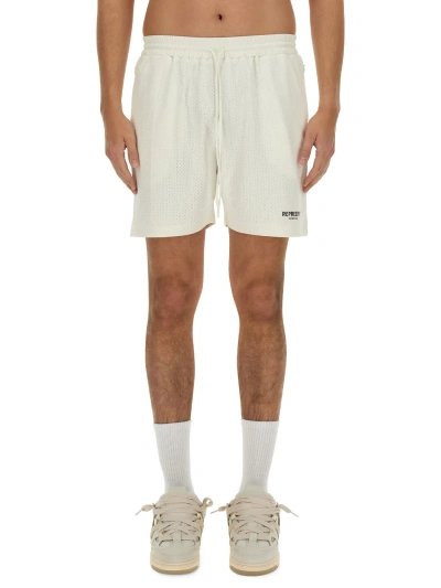 Represent Mesh Bermuda Shorts In White