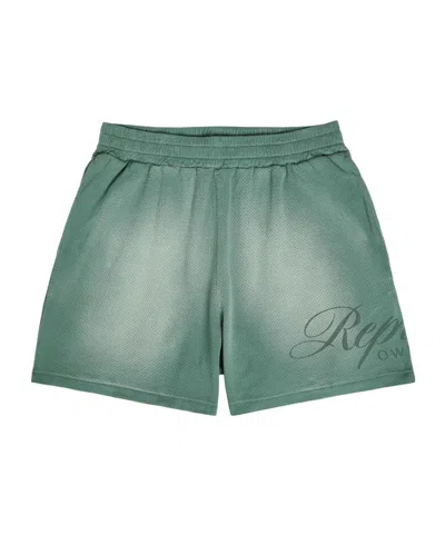 Represent Mesh Shorts With Elastic Waist In Green