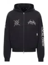 Represent Graphic Print Hooded Sweater With Ribbed Finish In Black