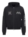 Represent X Metallica Local Crew Zip-up Hooded Sweatshirt In Black