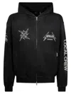 Represent X Metallica Local Crew Zip-up Hooded Sweatshirt In Black