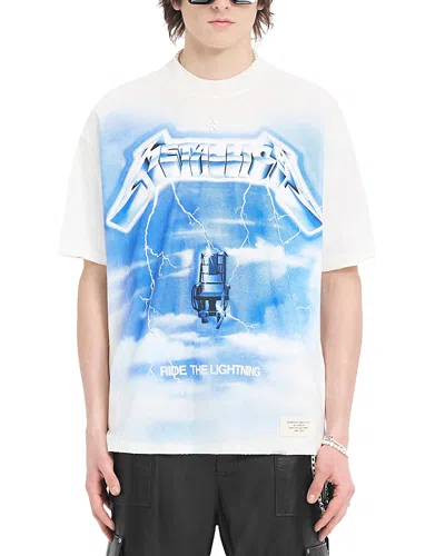 Represent 'ride The Lightning X Metallica' White T-shirt With Front And Back Print