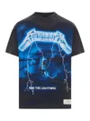 Represent Ride The Lightning X Metallica Gray T-shirt With Front And Back Print In Cotton Blend Man In Grigio