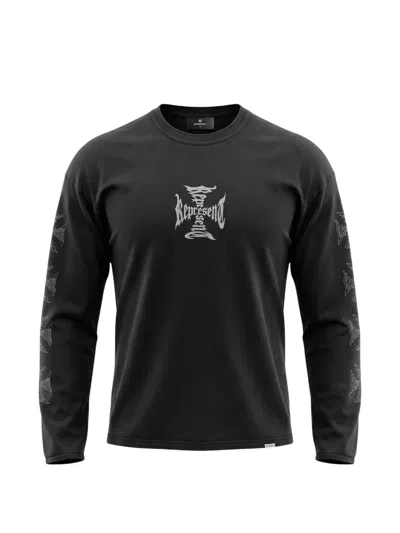 Represent Mh Logo-print Long-sleeve T-shirt In Black