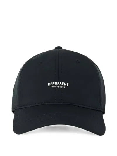 Represent Micro Owners Club Logo-print Cap In Black