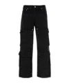 Represent Black Cotton Whiskering Jeans In Black