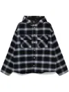 Represent Mens Midnight Navy Check-pattern Hooded Flannel Jacket In Blue