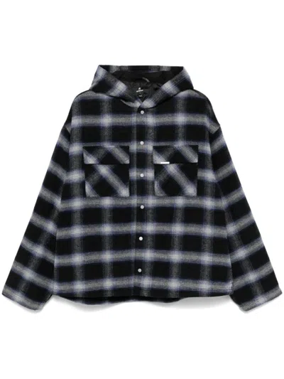 REPRESENT MIDNIGHT BLUE/GRAY HOODED OVERSHIRT