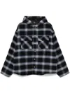 Represent Mens Midnight Navy Check-pattern Hooded Flannel Jacket In Blue