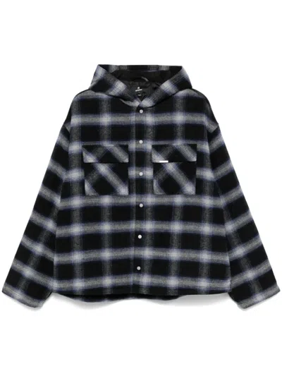 REPRESENT REPRESENT MIDNIGHT BLUE/GRAY HOODED OVERSHIRT
