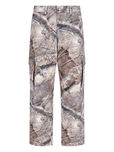 Represent Mid-rise Camo Pants With Multi-pocket Design In Gray