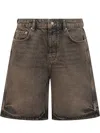 Represent Mini Cargo Shorts With Five Pockets In Bark