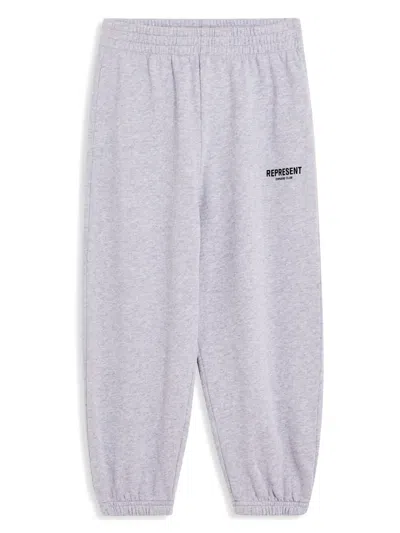 Represent Mini Kids' Logo-print Cotton Track Pants In Metallic