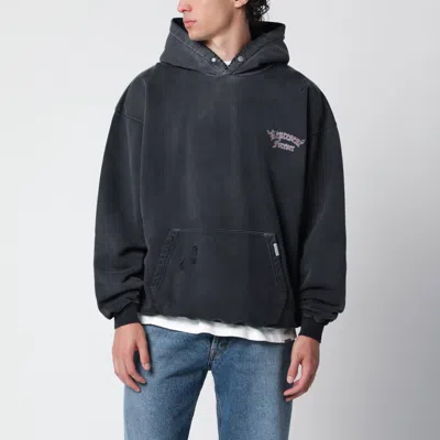 Represent Mini Logo Washed Hoodie In Gray