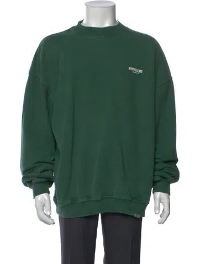 Pre-owned Represent Mock Neck Long Sleeve Sweatshirt In Green