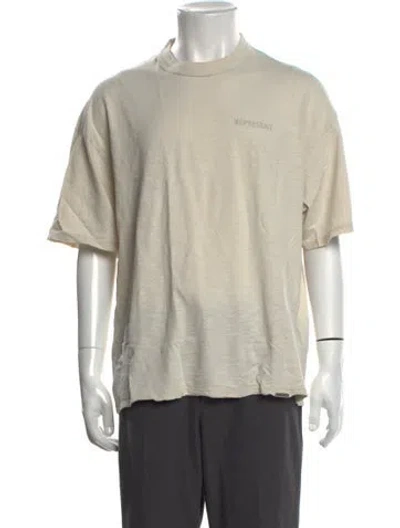 Pre-owned Represent Mock Neck Short Sleeve T-shirt In Neutrals