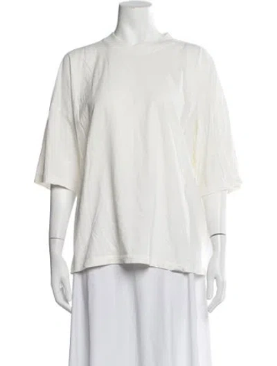 Pre-owned Represent Mock Neck Three-quarter Sleeve T-shirt In White
