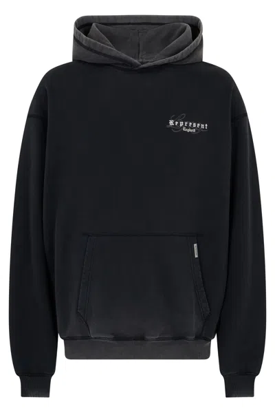 Represent Modern Hooded Sweatshirt With Embroidered Logo In Animal Print