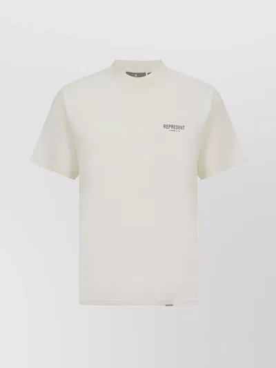 Represent Monochrome Back Print Cotton T-shirt In White