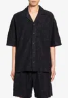 Represent Monogram Jacquard Terry Cloth Shirt In Black