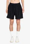 Represent Monogram Jacquard Terry Cloth Shorts In Black