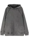 Represent Monster Hooded Cotton Sweatshirt In Grey
