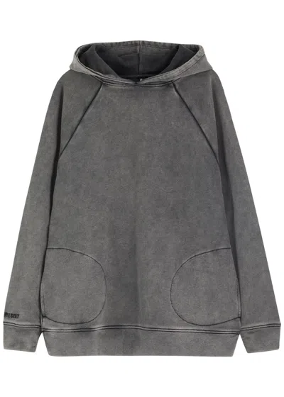 Represent Monster Hooded Cotton Sweatshirt In Grey