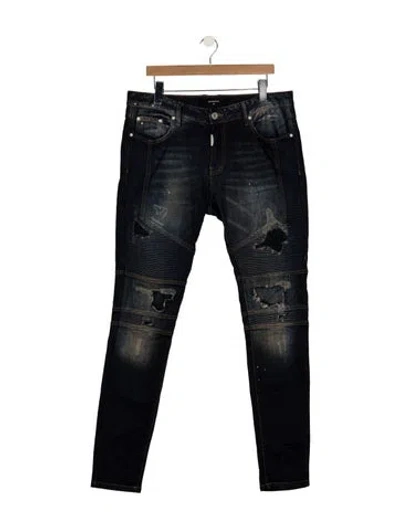 Pre-owned Represent Moto Jeans In Blue