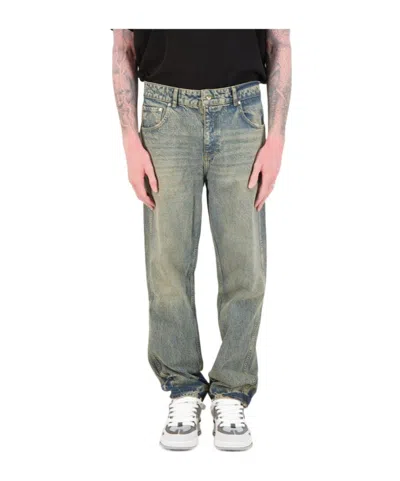 Represent Multi-pocket Denim Trousers In Gray