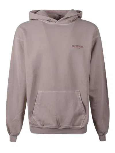 Represent Hoodie With Logo In Neutral