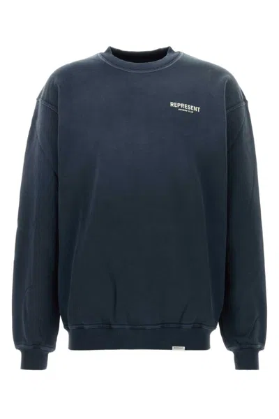 Represent Navy Blue Long Sleeves Logo Sweatshirt