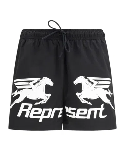 Represent Nothing Faster Drawstring Swim Trunks In Black