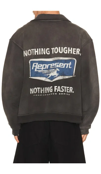 Represent Nothing Faster Quarter Zip Pullover In Black