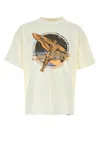 Represent White Crew Neck T-shirt With Graphic Print On Front And Back In Cotton Man In Off White