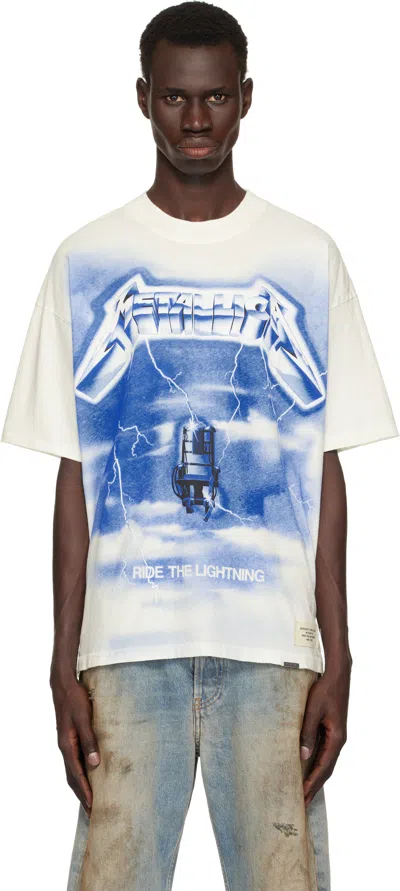 Represent 'ride The Lightning X Metallica' White T-shirt With Front And Back Print