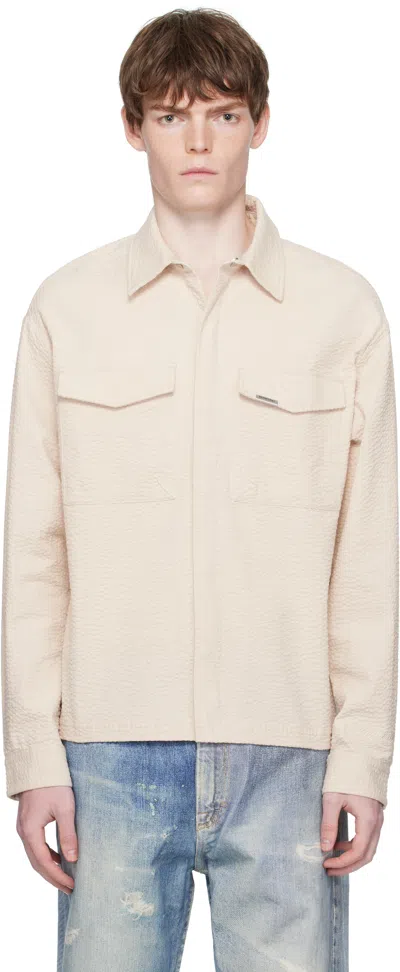 Represent Off-white Textured Long Sleeve Shirt