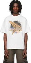 Represent White Crew Neck T-shirt With Graphic Print On Front And Back In Cotton Man In White