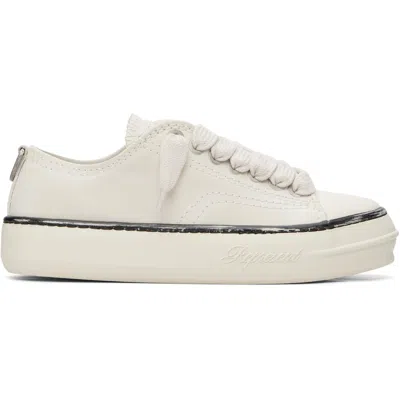 Represent Off-white Rep-cap Distressed Leather Sneakers In Flat White